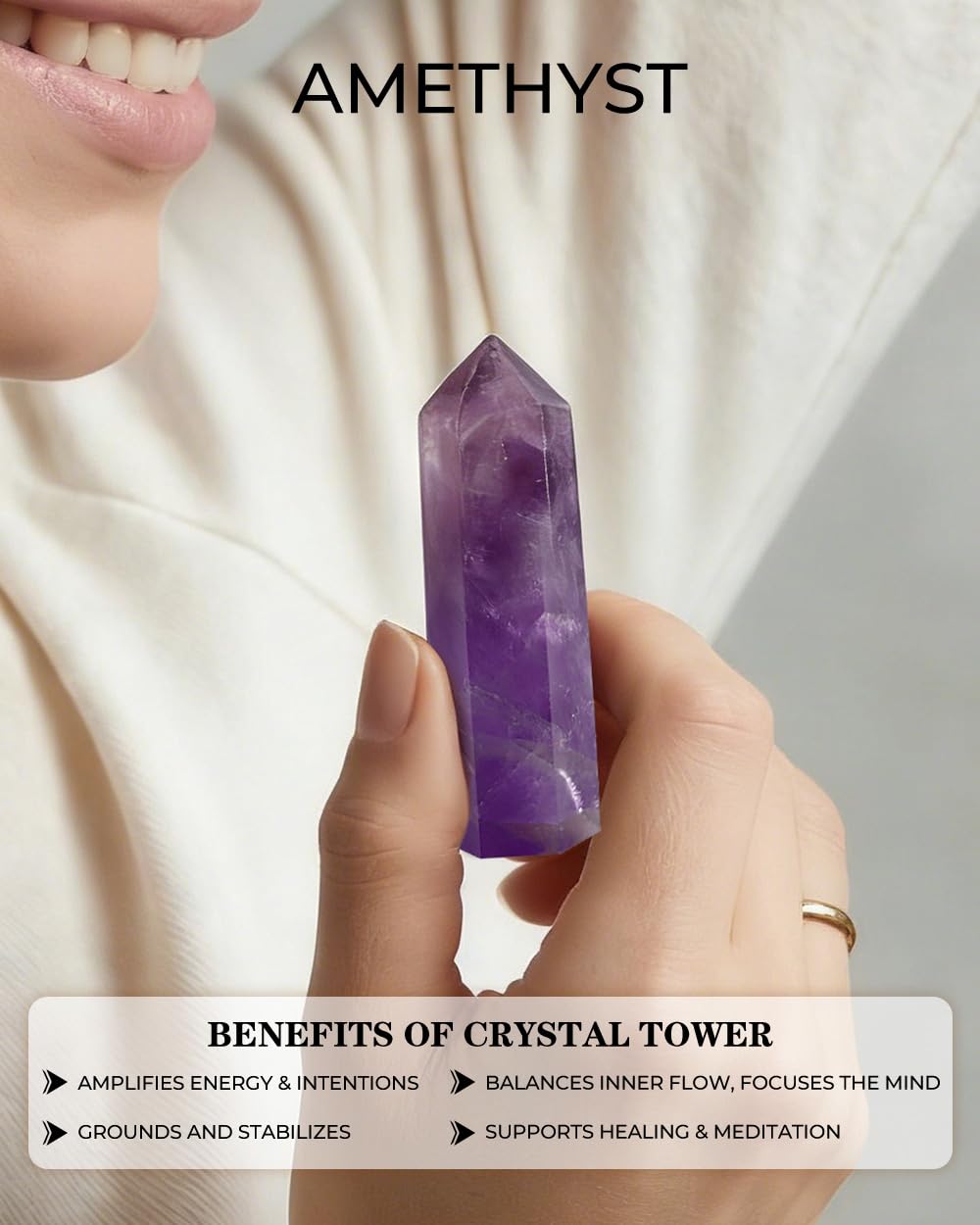 Crystals and Healing Stones Set - Chakra Crystals Gift for Women, Thumb Worry Stones, Chakra Bracelets, 7 Chakra Stones Set, Orgone Pyramid for Positive Energy Balance, Birthday Gifts for Women