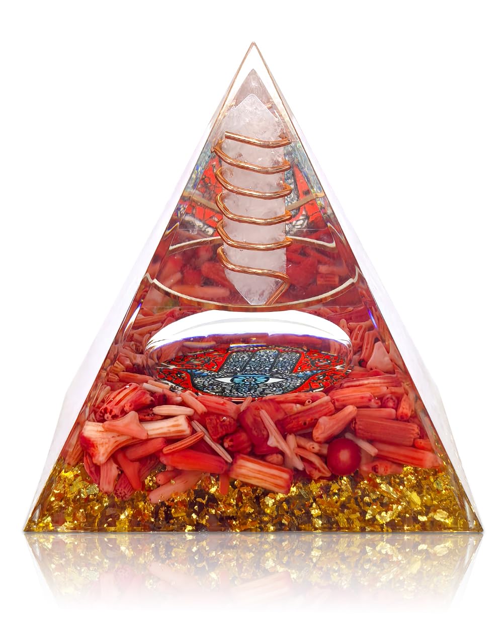 Crystals and Healing Stones Set - Chakra Crystals Gift for Women, Thumb Worry Stones, Chakra Bracelets, 7 Chakra Stones Set, Orgone Pyramid for Positive Energy Balance, Birthday Gifts for Women