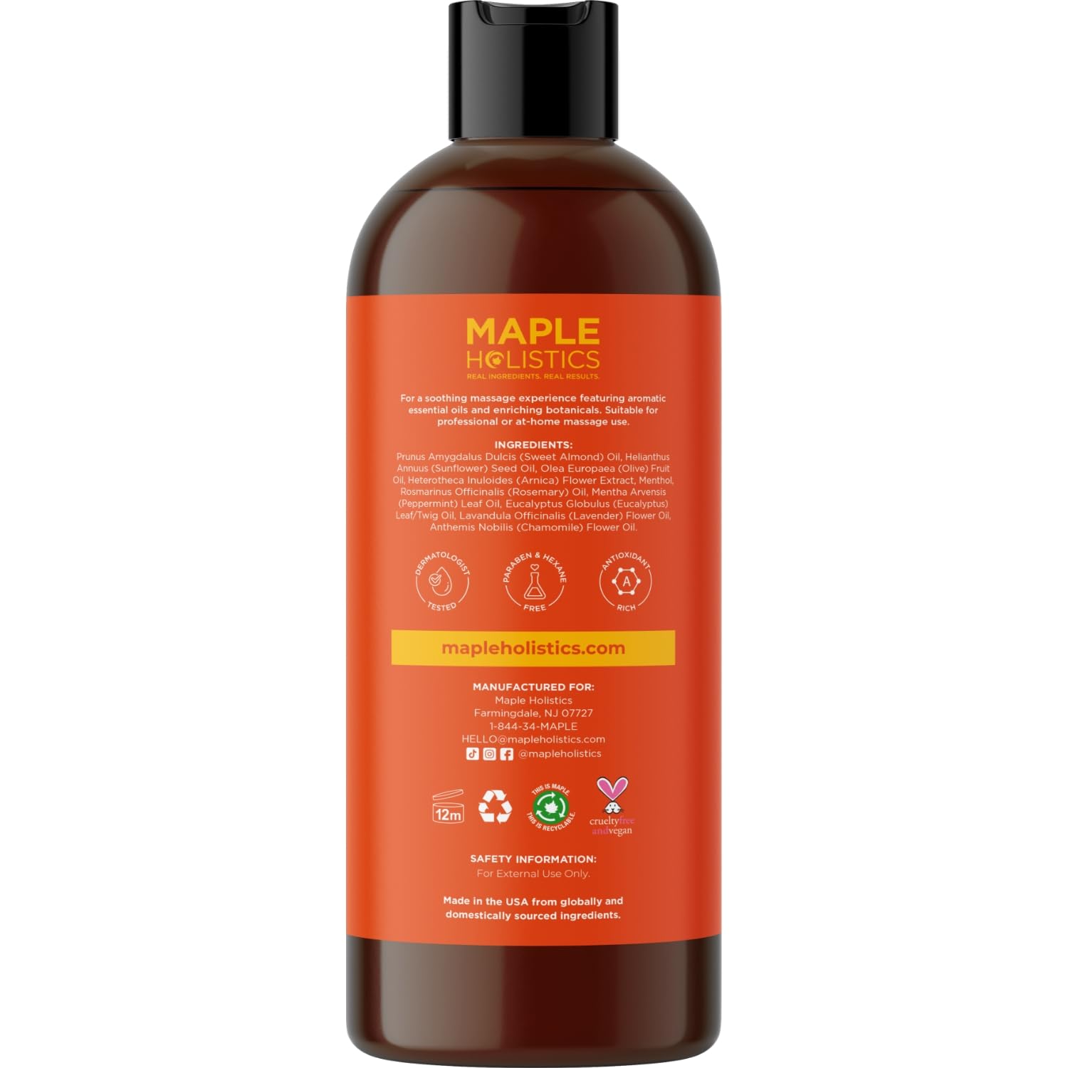 Aromatherapy Sensual Massage Oil for Couples - Relaxing Lavender Massaging Oil for Massage Therapy with Vitamin E Jojoba & Sweet Almond - Naturally Scented Vegan Non GMO & Gluten Free (8 Fl Oz)