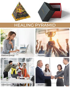 Crystals and Healing Stones Set - Chakra Crystals Gift for Women, Thumb Worry Stones, Chakra Bracelets, 7 Chakra Stones Set, Orgone Pyramid for Positive Energy Balance, Birthday Gifts for Women