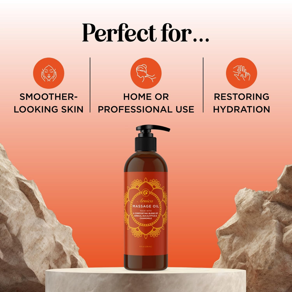 Aromatherapy Sensual Massage Oil for Couples - Relaxing Lavender Massaging Oil for Massage Therapy with Vitamin E Jojoba & Sweet Almond - Naturally Scented Vegan Non GMO & Gluten Free (8 Fl Oz)