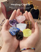 Crystals and Healing Stones Set - Chakra Crystals Gift for Women, Thumb Worry Stones, Chakra Bracelets, 7 Chakra Stones Set, Orgone Pyramid for Positive Energy Balance, Birthday Gifts for Women