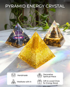 Crystals and Healing Stones Set - Chakra Crystals Gift for Women, Thumb Worry Stones, Chakra Bracelets, 7 Chakra Stones Set, Orgone Pyramid for Positive Energy Balance, Birthday Gifts for Women