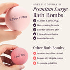 ADELEGOURDAIN Bath Bombs Set 7 pcs - Gift Set for Women, 200g Extra Large Oversized, Mineral Bath Bombs for Sensitive Skin, Gift Set Box for Her Birthday