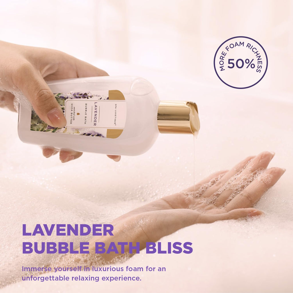 Spa Luxetique Gifts for Women Lavender Gift Baskets for Women 15pcs Bath and Body Work Gift Set With Tote Bag Bath Sets for Women Mothers Day Gifts for Her