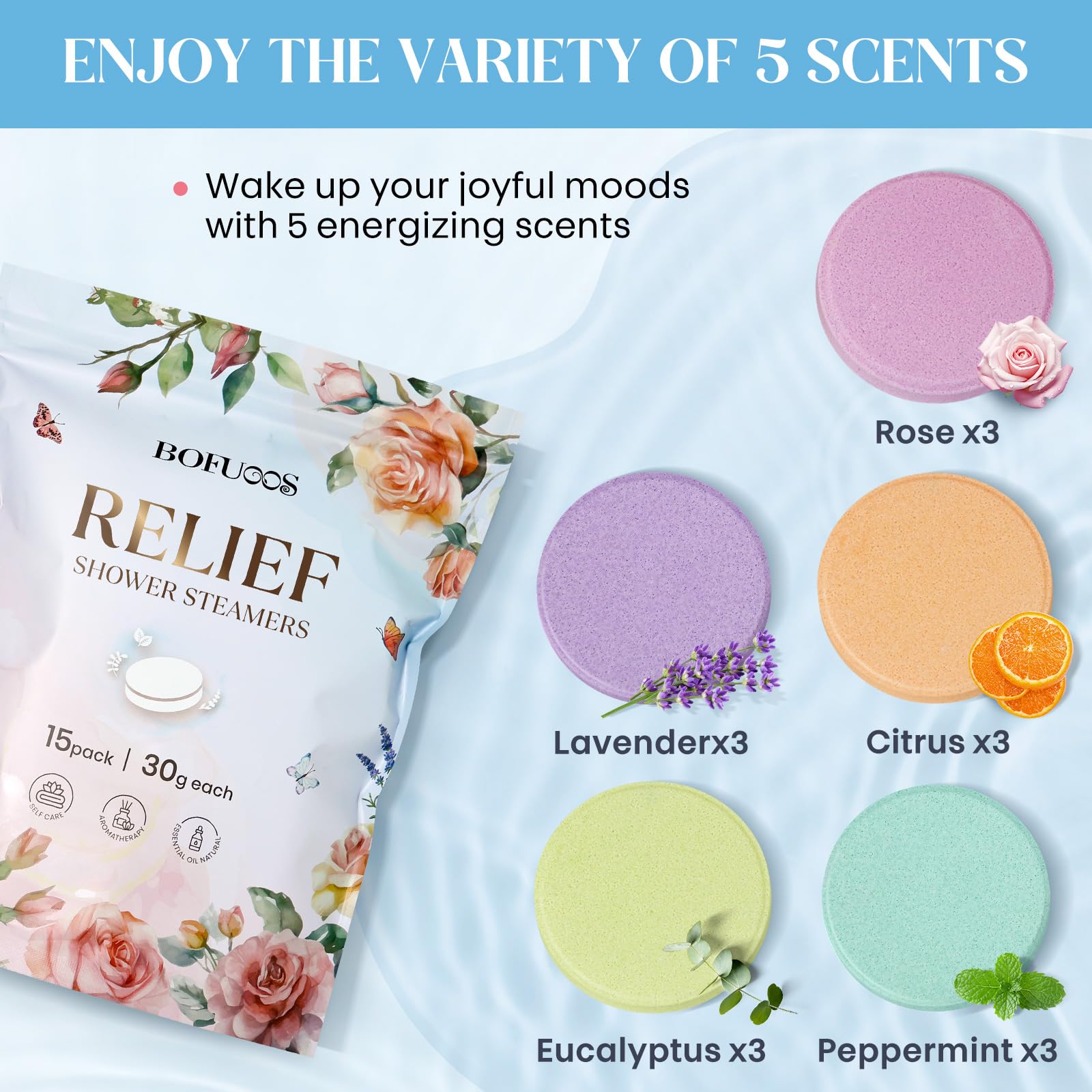Shower Steamers Aromatherapy, Birthday Gift for Women Teen Girl Mom | Premium Natural Essential Oils Bath Bombs, Spa Stress Relief & Relaxation Self Care Gifts