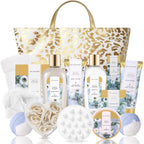 Spa Luxetique Gifts for Women Lavender Gift Baskets for Women 15pcs Bath and Body Work Gift Set With Tote Bag Bath Sets for Women Mothers Day Gifts for Her