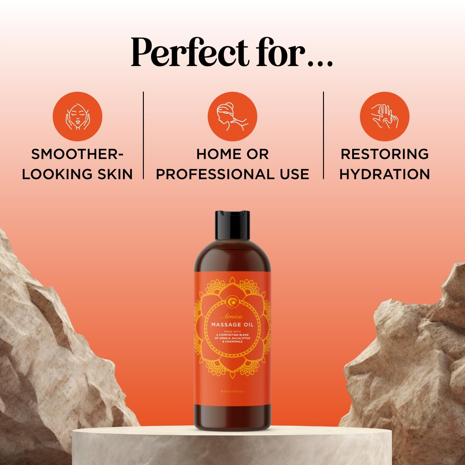 Aromatherapy Sensual Massage Oil for Couples - Relaxing Lavender Massaging Oil for Massage Therapy with Vitamin E Jojoba & Sweet Almond - Naturally Scented Vegan Non GMO & Gluten Free (8 Fl Oz)