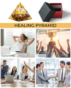 Crystals and Healing Stones Set - Chakra Crystals Gift for Women, Thumb Worry Stones, Chakra Bracelets, 7 Chakra Stones Set, Orgone Pyramid for Positive Energy Balance, Birthday Gifts for Women