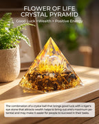 Crystals and Healing Stones Set - Chakra Crystals Gift for Women, Thumb Worry Stones, Chakra Bracelets, 7 Chakra Stones Set, Orgone Pyramid for Positive Energy Balance, Birthday Gifts for Women