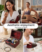 Crystals and Healing Stones Set - Chakra Crystals Gift for Women, Thumb Worry Stones, Chakra Bracelets, 7 Chakra Stones Set, Orgone Pyramid for Positive Energy Balance, Birthday Gifts for Women