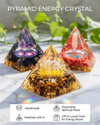 Crystals and Healing Stones Set - Chakra Crystals Gift for Women, Thumb Worry Stones, Chakra Bracelets, 7 Chakra Stones Set, Orgone Pyramid for Positive Energy Balance, Birthday Gifts for Women