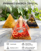 Crystals and Healing Stones Set - Chakra Crystals Gift for Women, Thumb Worry Stones, Chakra Bracelets, 7 Chakra Stones Set, Orgone Pyramid for Positive Energy Balance, Birthday Gifts for Women