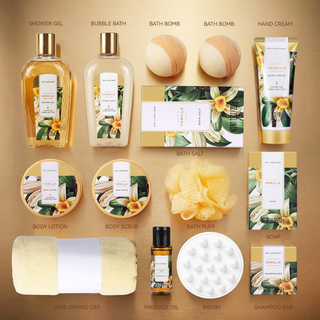 Spa Luxetique Gifts for Women Lavender Gift Baskets for Women 15pcs Bath and Body Work Gift Set With Tote Bag Bath Sets for Women Mothers Day Gifts for Her