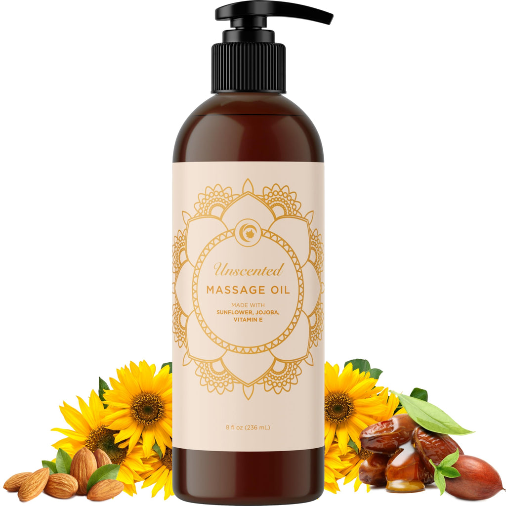 Aromatherapy Sensual Massage Oil for Couples - Relaxing Lavender Massaging Oil for Massage Therapy with Vitamin E Jojoba & Sweet Almond - Naturally Scented Vegan Non GMO & Gluten Free (8 Fl Oz)