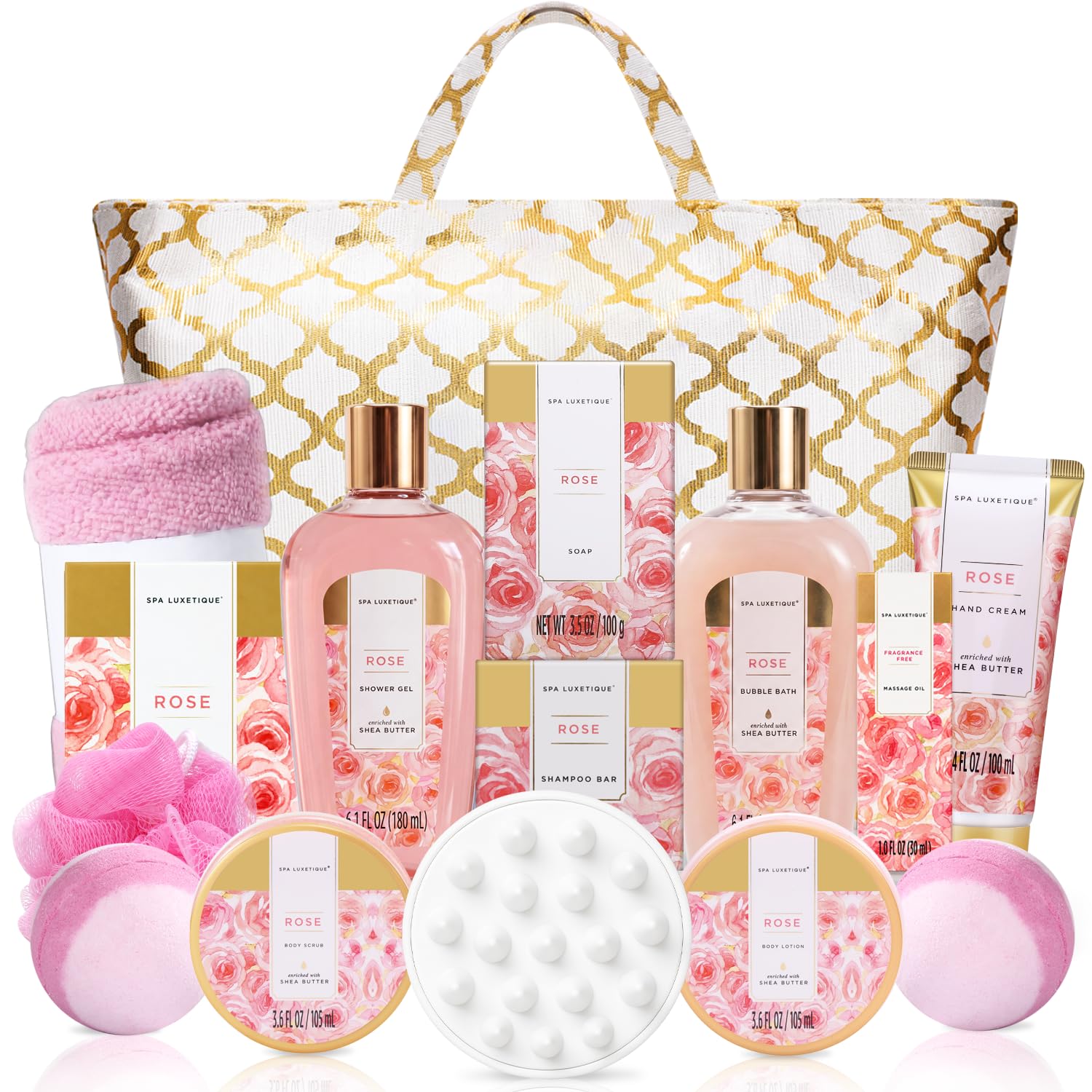 Spa Luxetique Gifts for Women Lavender Gift Baskets for Women 15pcs Bath and Body Work Gift Set With Tote Bag Bath Sets for Women Mothers Day Gifts for Her
