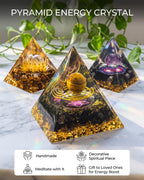 Crystals and Healing Stones Set - Chakra Crystals Gift for Women, Thumb Worry Stones, Chakra Bracelets, 7 Chakra Stones Set, Orgone Pyramid for Positive Energy Balance, Birthday Gifts for Women