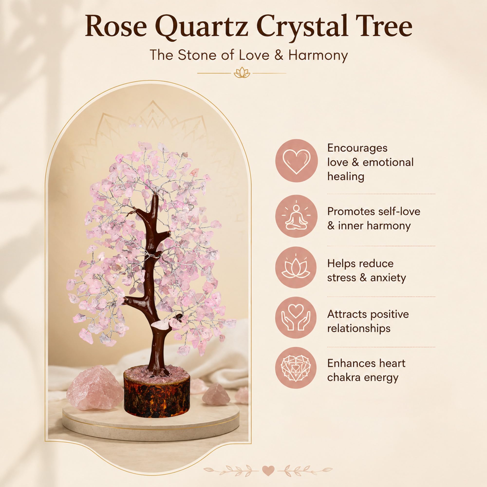 PYOR 7 Chakra Tree of Life Crystal Tree - Seven Chakra Healing Crystals & Stones for Chakra Balancing | Meditation | Reiki | Yoga Decor | Spiritual Gift | Gift for Woman