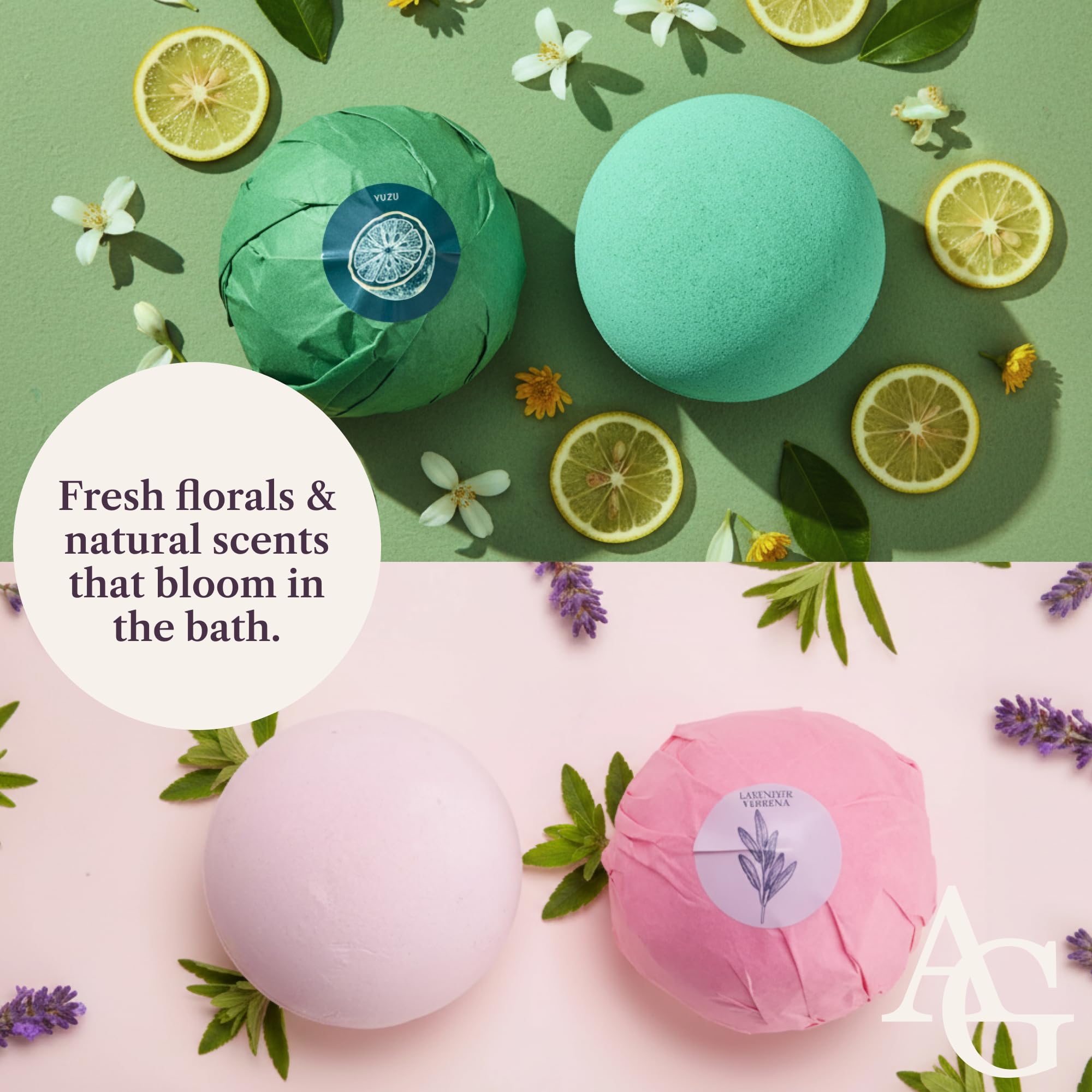 ADELEGOURDAIN Bath Bombs Set 7 pcs - Gift Set for Women, 200g Extra Large Oversized, Mineral Bath Bombs for Sensitive Skin, Gift Set Box for Her Birthday