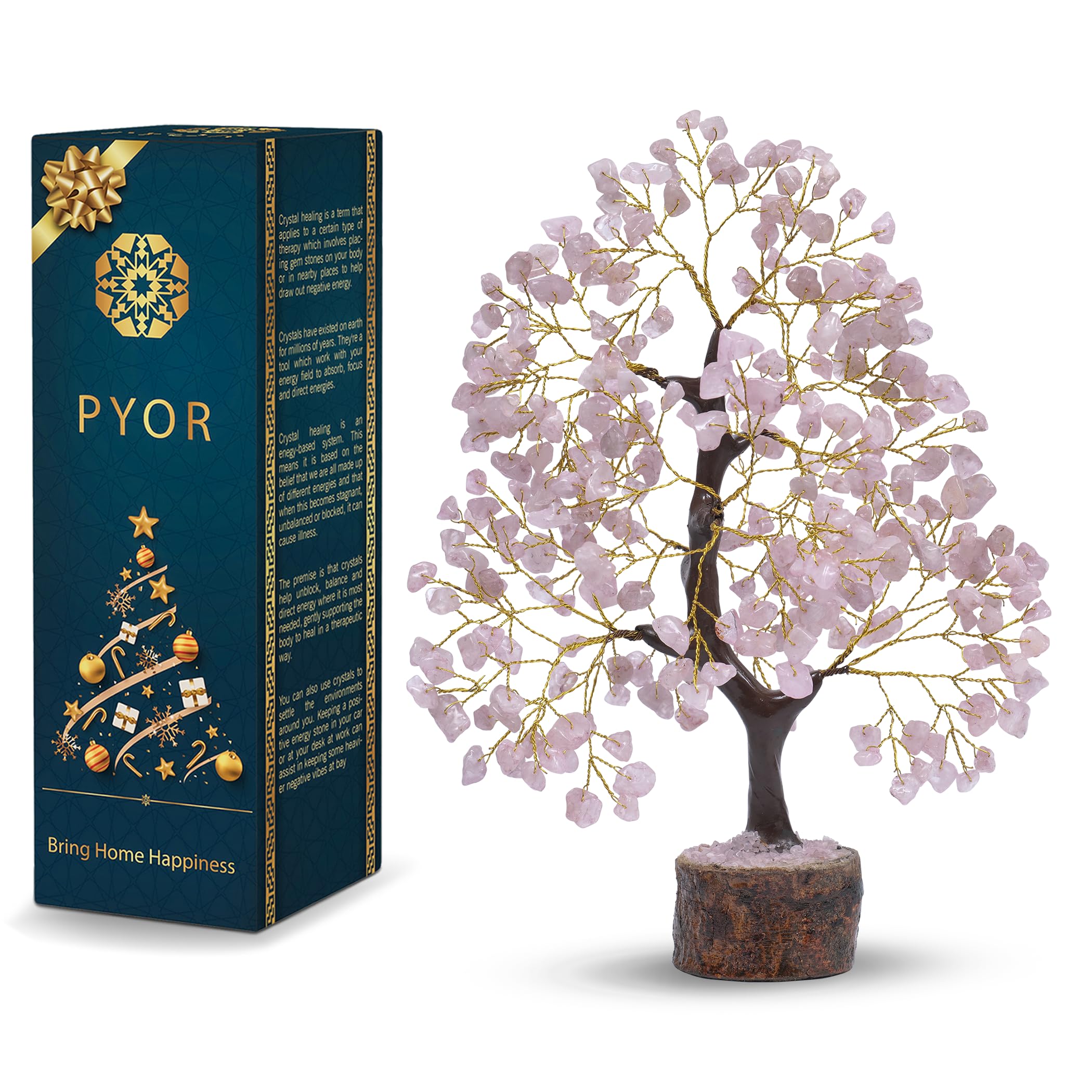 PYOR 7 Chakra Tree of Life Crystal Tree - Seven Chakra Healing Crystals & Stones for Chakra Balancing | Meditation | Reiki | Yoga Decor | Spiritual Gift | Gift for Woman