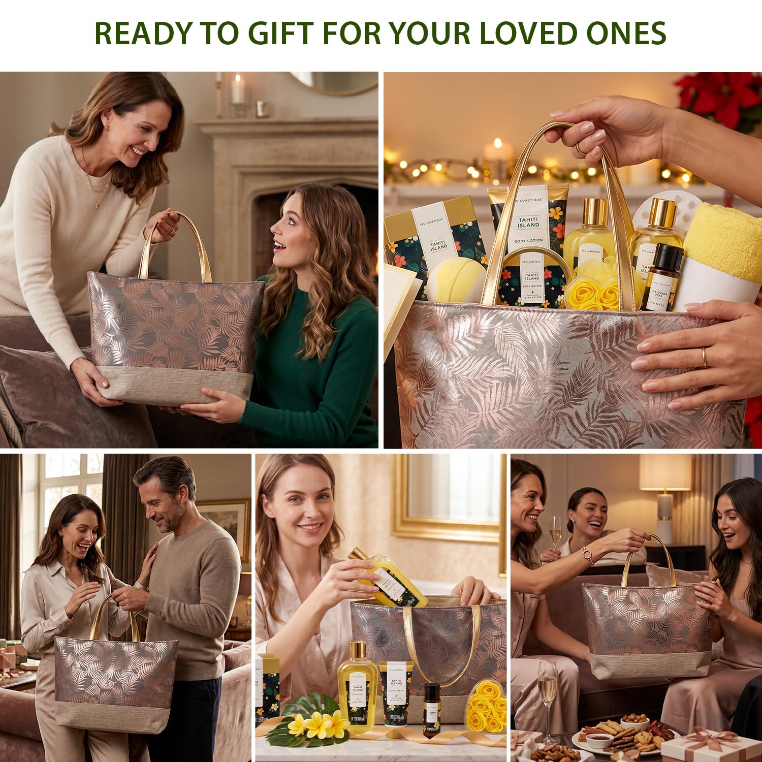 Spa Luxetique Gifts for Women Lavender Gift Baskets for Women 15pcs Bath and Body Work Gift Set With Tote Bag Bath Sets for Women Mothers Day Gifts for Her