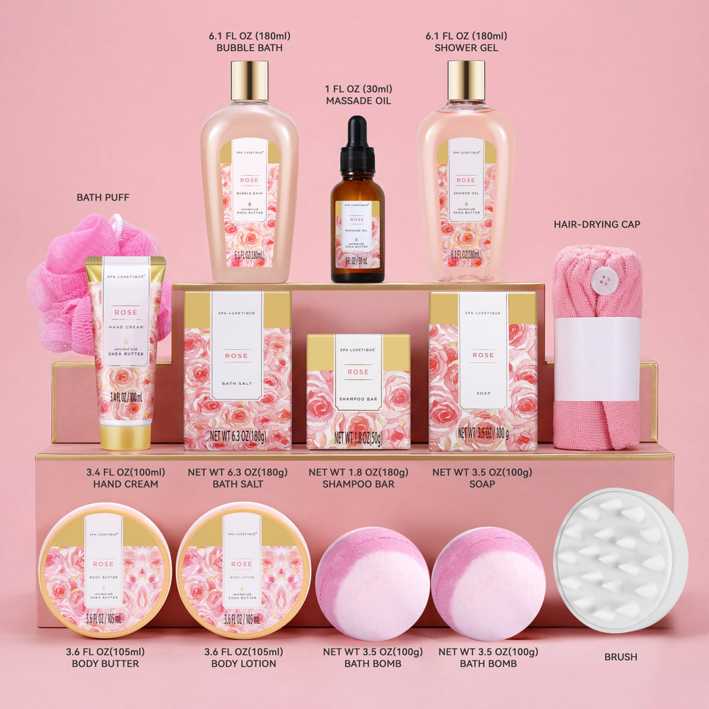 Spa Luxetique Gifts for Women Lavender Gift Baskets for Women 15pcs Bath and Body Work Gift Set With Tote Bag Bath Sets for Women Mothers Day Gifts for Her