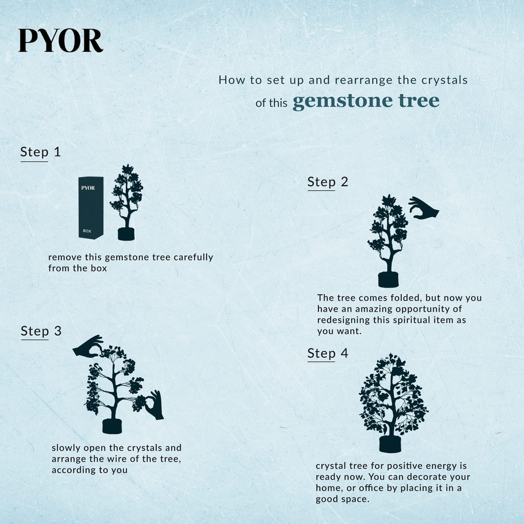 PYOR 7 Chakra Tree of Life Crystal Tree - Seven Chakra Healing Crystals & Stones for Chakra Balancing | Meditation | Reiki | Yoga Decor | Spiritual Gift | Gift for Woman
