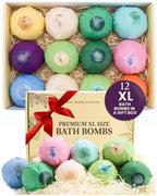 ADELEGOURDAIN Bath Bombs Set 7 pcs - Gift Set for Women, 200g Extra Large Oversized, Mineral Bath Bombs for Sensitive Skin, Gift Set Box for Her Birthday