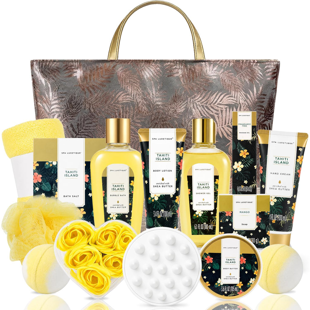 Spa Luxetique Gifts for Women Lavender Gift Baskets for Women 15pcs Bath and Body Work Gift Set With Tote Bag Bath Sets for Women Mothers Day Gifts for Her