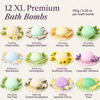 ADELEGOURDAIN Bath Bombs Set 7 pcs - Gift Set for Women, 200g Extra Large Oversized, Mineral Bath Bombs for Sensitive Skin, Gift Set Box for Her Birthday