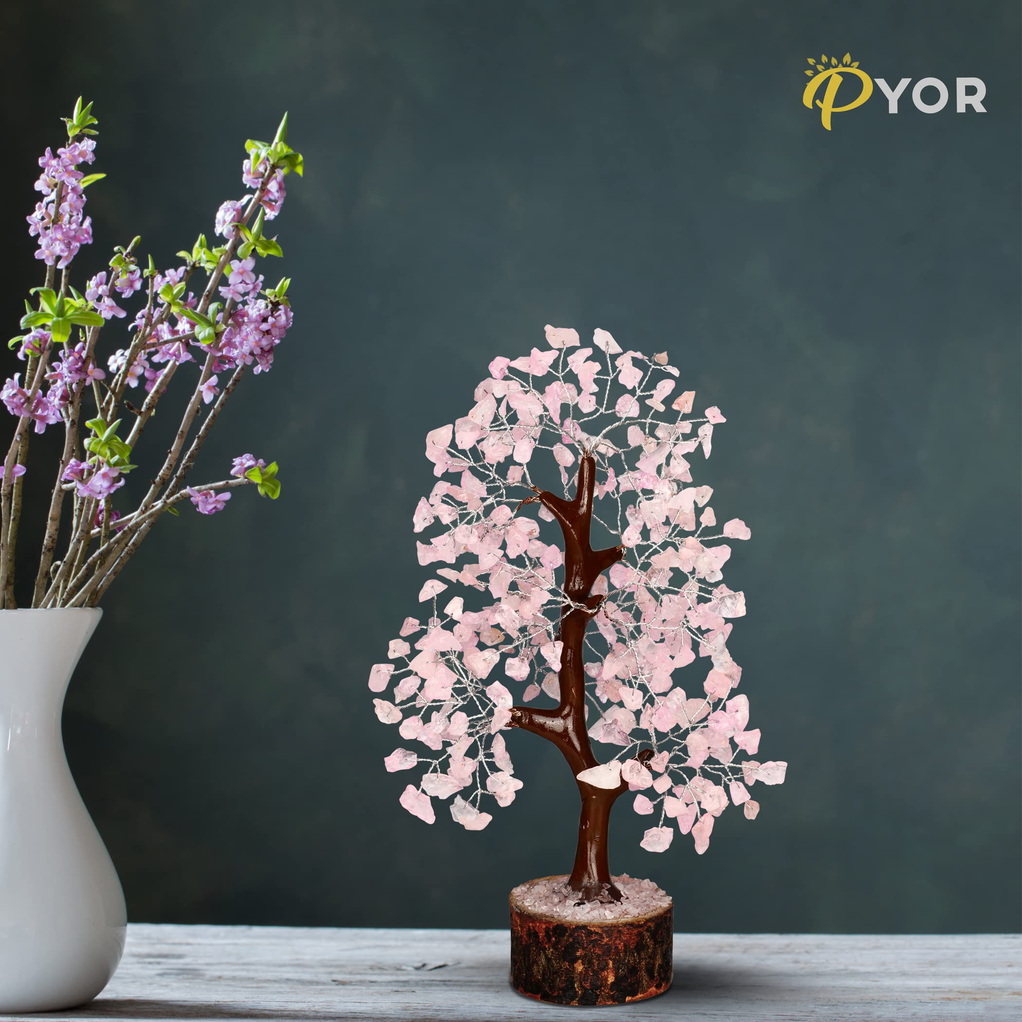 PYOR 7 Chakra Tree of Life Crystal Tree - Seven Chakra Healing Crystals & Stones for Chakra Balancing | Meditation | Reiki | Yoga Decor | Spiritual Gift | Gift for Woman