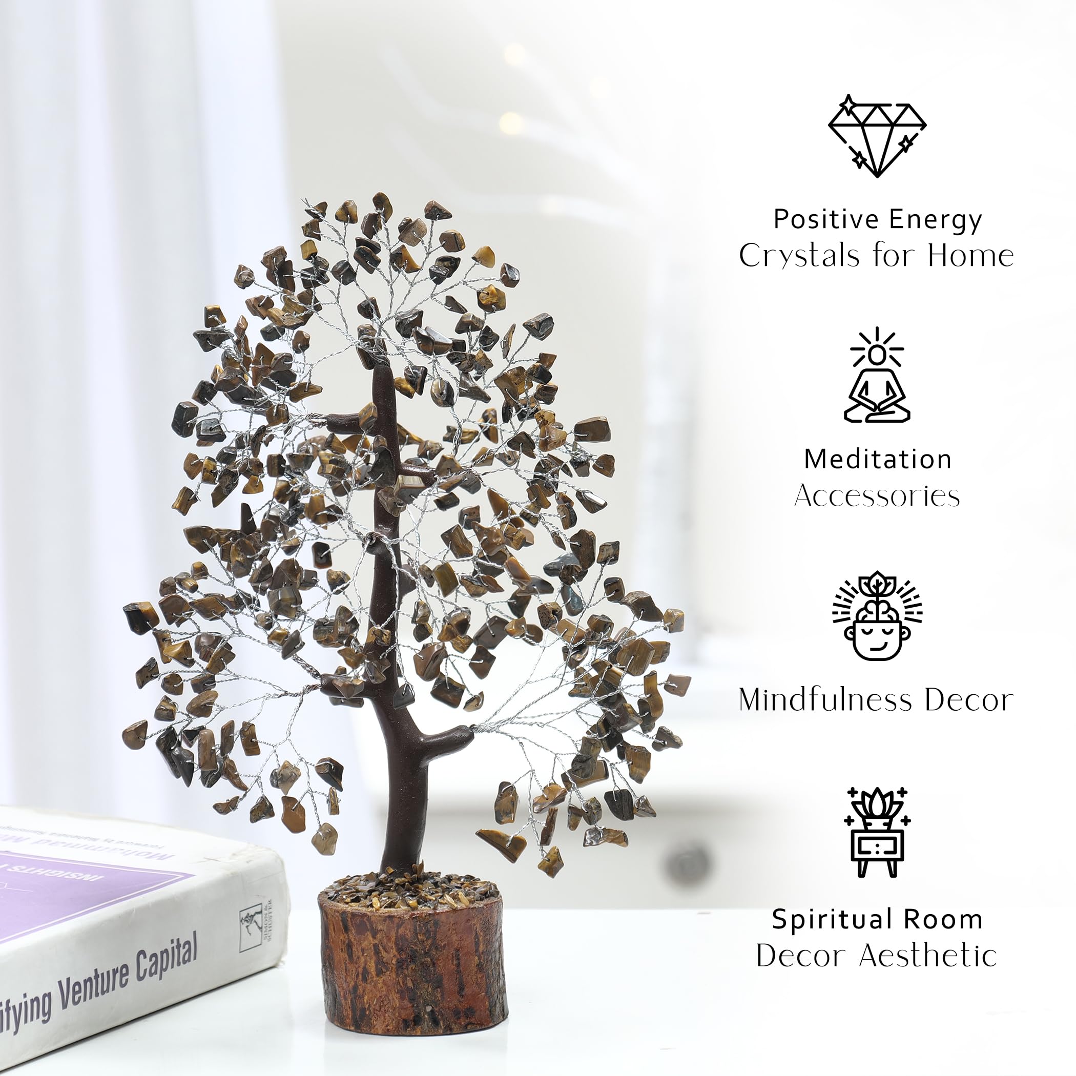 PYOR 7 Chakra Tree of Life Crystal Tree - Seven Chakra Healing Crystals & Stones for Chakra Balancing | Meditation | Reiki | Yoga Decor | Spiritual Gift | Gift for Woman