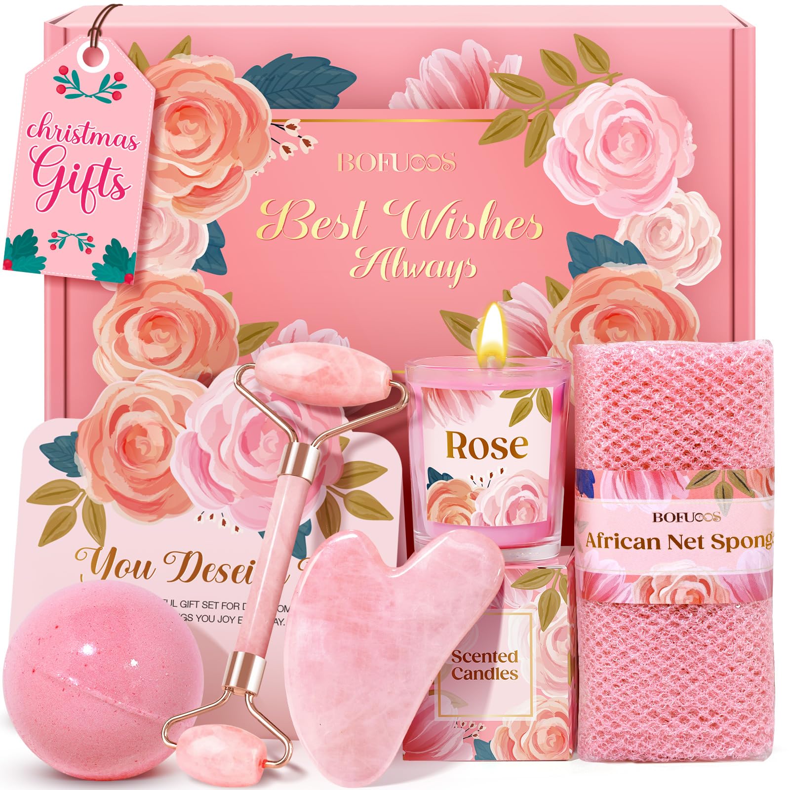 Birthday Gifts for Women, Self Care Spa & Bath Relaxation Gift Set | Great Pink Gifts for Mom, Sister, Girlfriend, Grandma,Friend, Perfect for Birthday, Mother's Day, Christmas, Valentine's Day