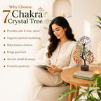 PYOR 7 Chakra Tree of Life Crystal Tree - Seven Chakra Healing Crystals & Stones for Chakra Balancing | Meditation | Reiki | Yoga Decor | Spiritual Gift | Gift for Woman