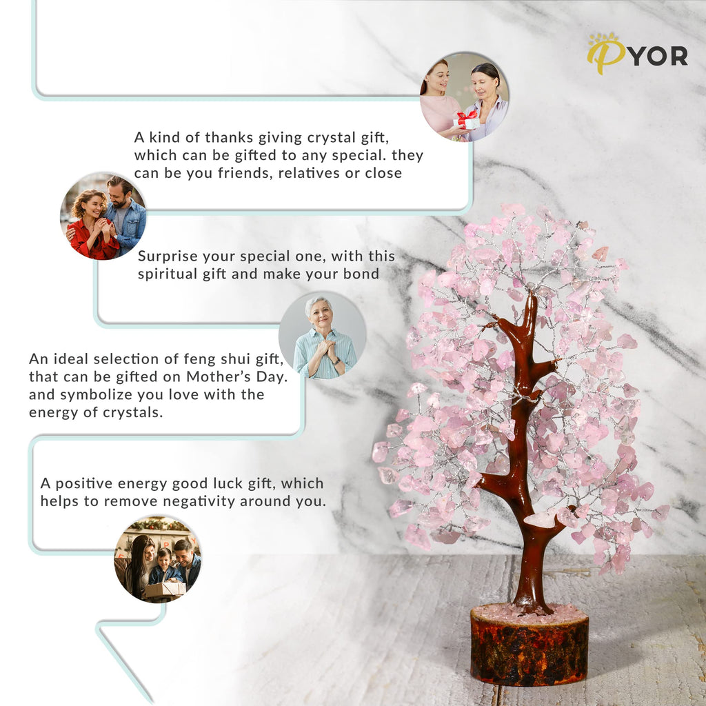 PYOR 7 Chakra Tree of Life Crystal Tree - Seven Chakra Healing Crystals & Stones for Chakra Balancing | Meditation | Reiki | Yoga Decor | Spiritual Gift | Gift for Woman
