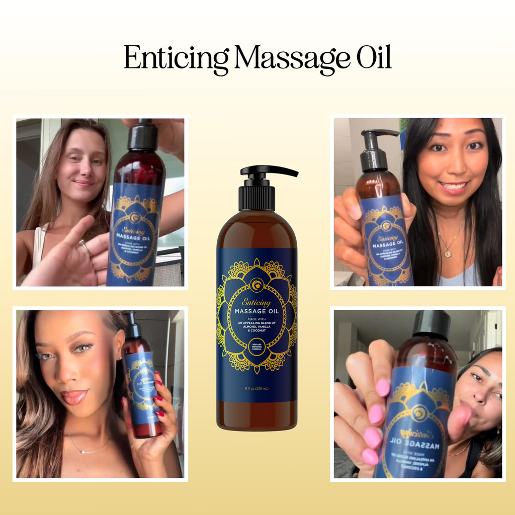 Aromatherapy Sensual Massage Oil for Couples - Relaxing Lavender Massaging Oil for Massage Therapy with Vitamin E Jojoba & Sweet Almond - Naturally Scented Vegan Non GMO & Gluten Free (8 Fl Oz)