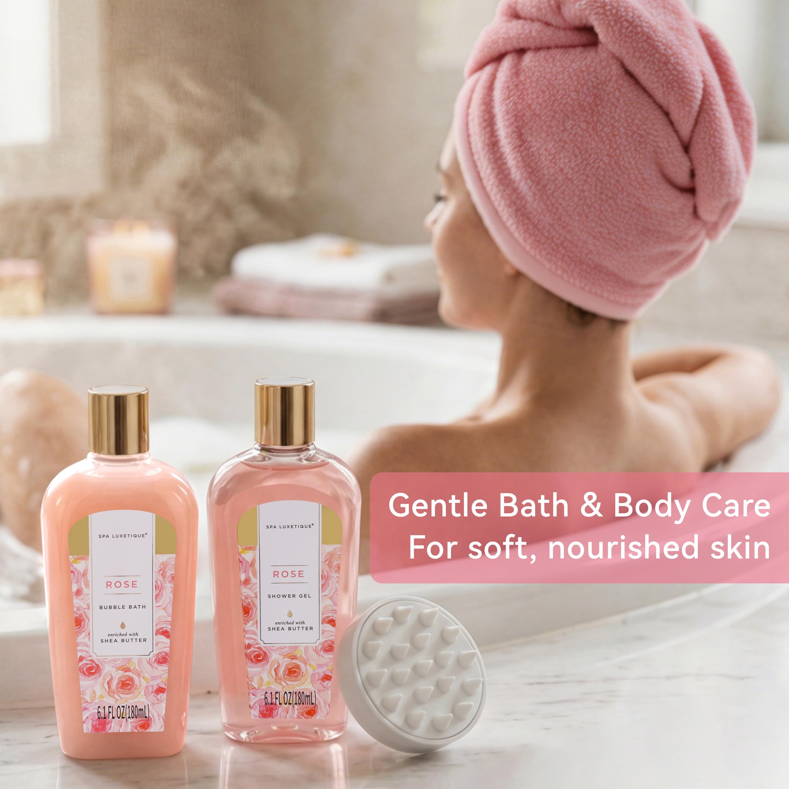 Spa Luxetique Gifts for Women Lavender Gift Baskets for Women 15pcs Bath and Body Work Gift Set With Tote Bag Bath Sets for Women Mothers Day Gifts for Her