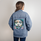 Beautiful Gorgeous Confident Woman Oversized DTG Denim Jacket